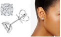 Macy's Diamond Halo Stud Earrings (1/2 ct. t.w.) in 14k White Gold